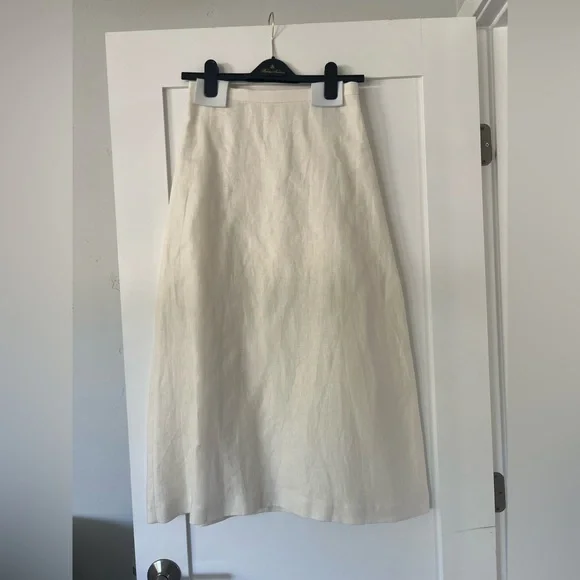 Brooks Brothers White Linen Maxi Skirt size 0 - Picture 5 of 12